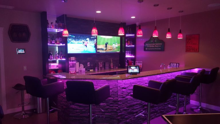 LED Strip Lighting Basement Bar 8 768x432
